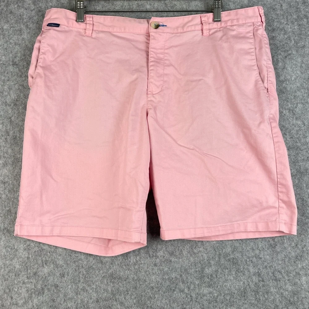 Columbia PFG Chino Shorts Mens 40x10 Pink Regular Fit Flat Front Outdoor Fishing